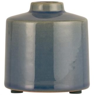 - 2022 - lille keramik vase eller stage fra Ib Laursen - H: 8 Ø: 7,8 cm - blå