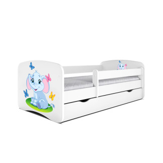 Babydreams hvid elefant seng, med en skuffe og med madras 180/80