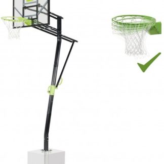 EXIT Galaxy basketball plade til installation på jorden med dunk-basketballkurv - Grøn/Sort