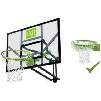 EXIT Galaxy vægmonteret basketball plade med dunk-basketballkurv - Grøn/Sort
