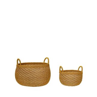 Hübsch - Solar Baskets 2 pcs. Natural/Orange