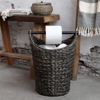 Kurv m. toiletpapirholder - Antik sort fra Chic Antique