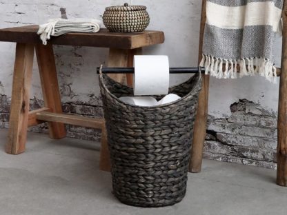 Kurv m. toiletpapirholder - Antik sort fra Chic Antique