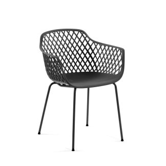 LAFORMA Quinn spisebordsstol m. armlæn - grafit grå plast og metal