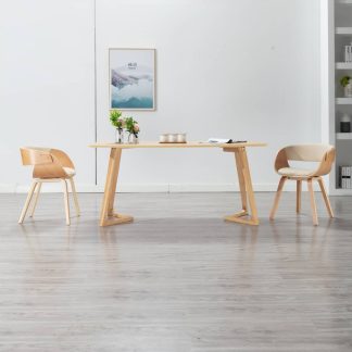 Spisebordsstol bøjet træ og kunstlæder
