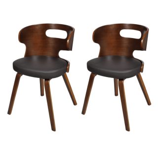 Spisebordsstole 2 stk. brun kunstlæder