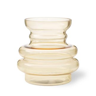 Stences Curve Vase i lysegult glas