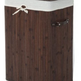 Vasketøjskurv i bambus og tekstil H60 cm - Vintage brun