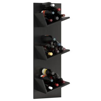 Vinosi vinreol, m. plads til 18 vinflasker - sort træ