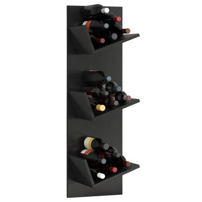 Vinosi vinreol, m. plads til 18 vinflasker - sort træ
