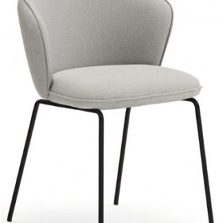 2 x Add spisebordsstole i metal og polyester H77 cm - Sort/Lysegrå
