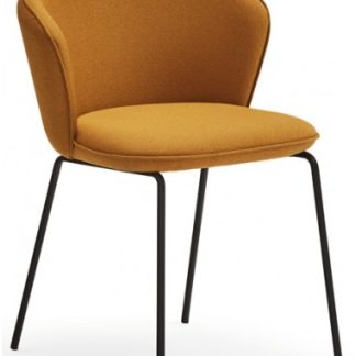 2 x Add spisebordsstole i metal og polyester H77 cm - Sort/Sennepsgul