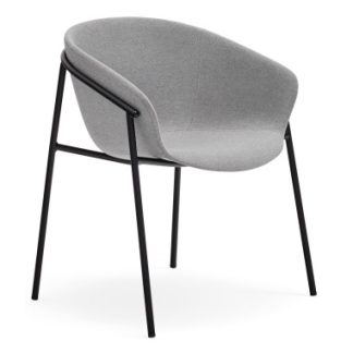 2 x Hug spisebordsstole i metal og polyester H79 cm - Sort/Lysegrå