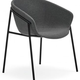 2 x Hug spisebordsstole i metal og polyester H79 cm - Sort/Mørkegrå