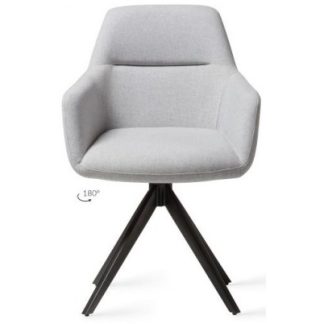 2 x Kinko Rotérbare Spisebordsstole H84 cm polyester - Sort/Grå
