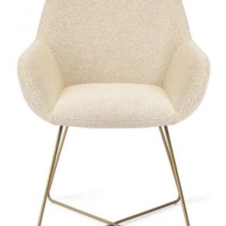 2 x Kushi spisebordsstole H84 cm polyester - Guld/Meleret korngul