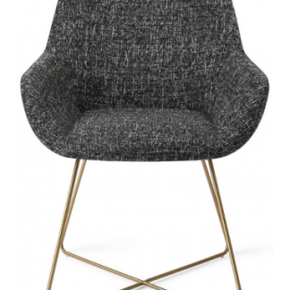 2 x Kushi spisebordsstole H84 cm polyester - Guld/Meleret sort