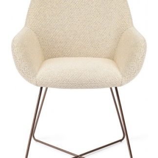 2 x Kushi spisebordsstole H84 cm polyester - Rødguld/Meleret korngul