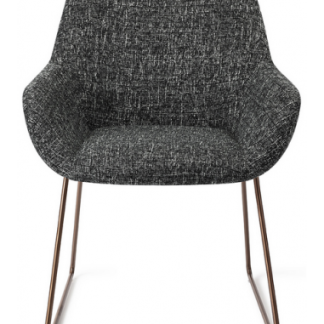 2 x Kushi spisebordsstole H84 cm polyester - Rødguld/Meleret sort