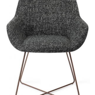 2 x Kushi spisebordsstole H84 cm polyester - Rødguld/Meleret sort