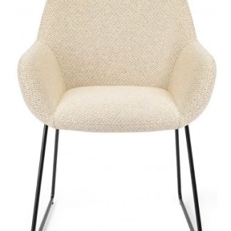 2 x Kushi spisebordsstole H84 cm polyester - Sort/Meleret korngul