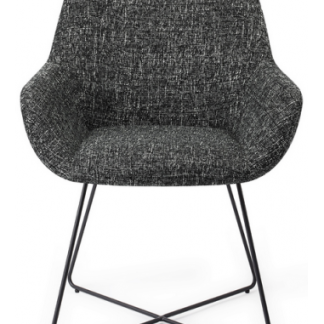2 x Kushi spisebordsstole H84 cm polyester - Sort/Meleret sort