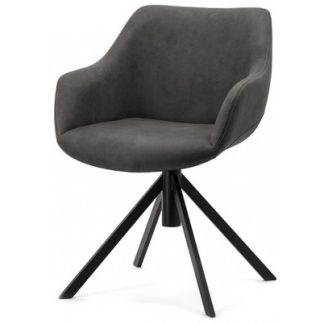 2 x Menno spisebordsstole i polyester H80 cm - Antracit