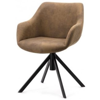 2 x Menno spisebordsstole i polyester H80 cm - Brun