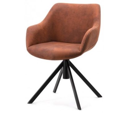 2 x Menno spisebordsstole i polyester H80 cm - Cognac