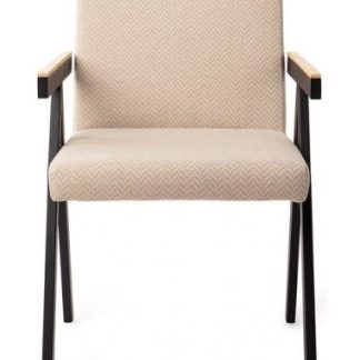 2 x Omuta Spisebordsstole H83 cm polyester - Sort/Beige chevron