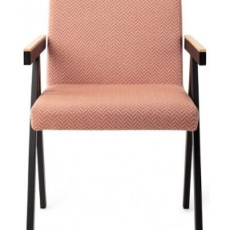 2 x Omuta Spisebordsstole H83 cm polyester - Sort/Mandarin chevron