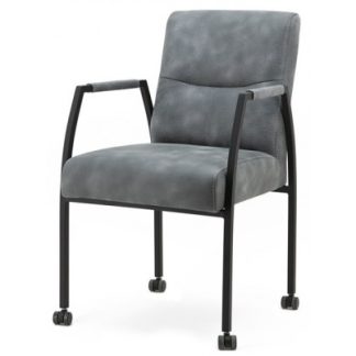 2 x Spisebordsstole i tekstil og metal H89 x B54 x D66 cm - Antracit