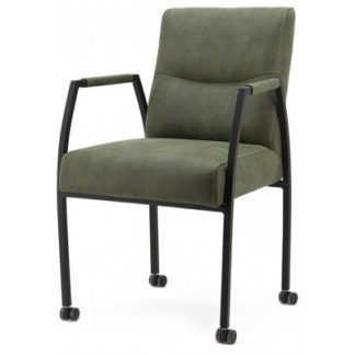 2 x Spisebordsstole i tekstil og metal H89 x B54 x D66 cm - Grøn