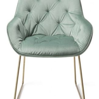 2 x Tara Spisebordsstole H84 cm velour - Guld/Jadegrøn