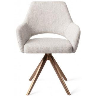 2 x Yanai Rotérbare Spisebordsstole H86 cm polyester - Rødguld/Duegrå