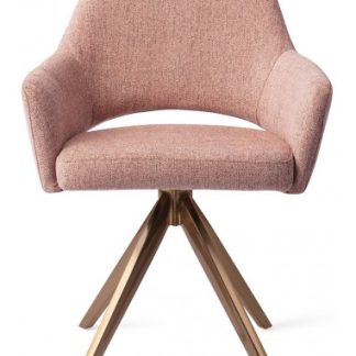 2 x Yanai Rotérbare Spisebordsstole H86 cm polyester - Rødguld/Pink