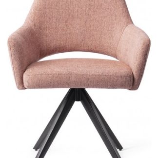 2 x Yanai Rotérbare Spisebordsstole H86 cm polyester - Sort/Pink