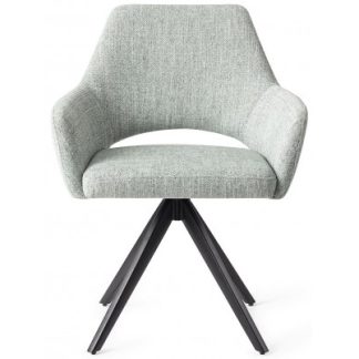 2 x Yanai Rotérbare Spisebordsstole H86 cm polyester - Sort/Sage grøn