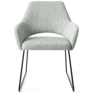 2 x Yanai Spisebordsstole H83,5 cm polyester - Sort/Sage grøn