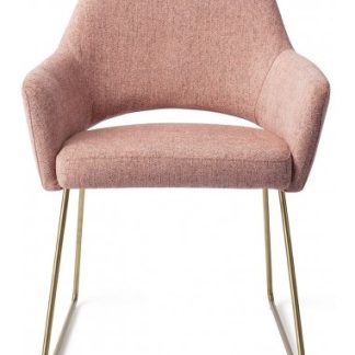 2 x Yanai Spisebordsstole H86 cm polyester - Guld/Pink