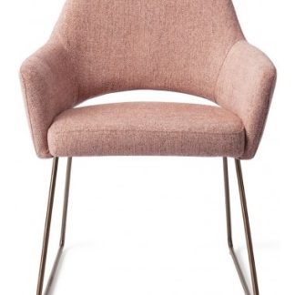 2 x Yanai Spisebordsstole H86 cm polyester - Rødguld/Pink