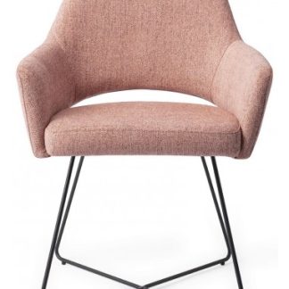 2 x Yanai Spisebordsstole H86 cm polyester - Sort/Pink