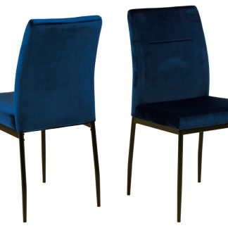 ACT NORDIC Demi spisebordsstol - mørkeblå polyester og sort metal