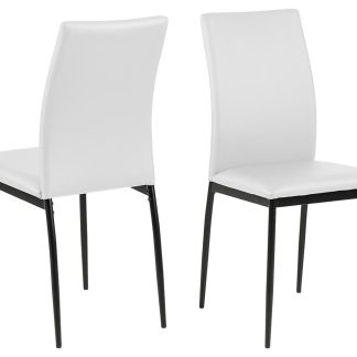 ACT NORDIC Demina spisebordsstol - hvid/sort kunstlæder/metal