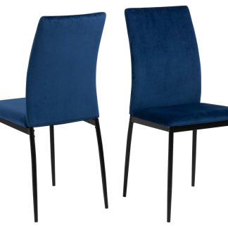 ACT NORDIC Demina spisebordsstol - mørkeblå polyester og sort metal