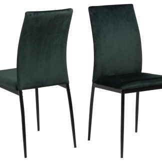 ACT NORDIC Demina spisebordsstol - mørkegrøn polyester og sort metal