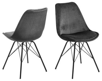 ACT NORDIC Eris spisebordsstol - mørkegrå/sort stof/metal