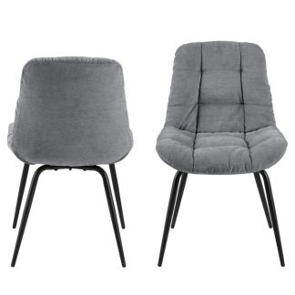 ACT NORDIC Katja spisebordsstol - grå polyester og sort metal