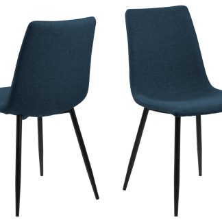 ACT NORDIC Winnie spisebordsstol - mørkeblå polyester og sort metal