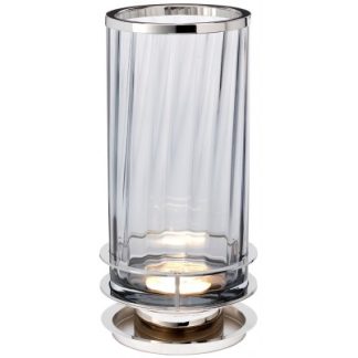 Arno Bordlampe i glas og stål H35,4 cm 1 x GX53 - Poleret nikkel/Røget